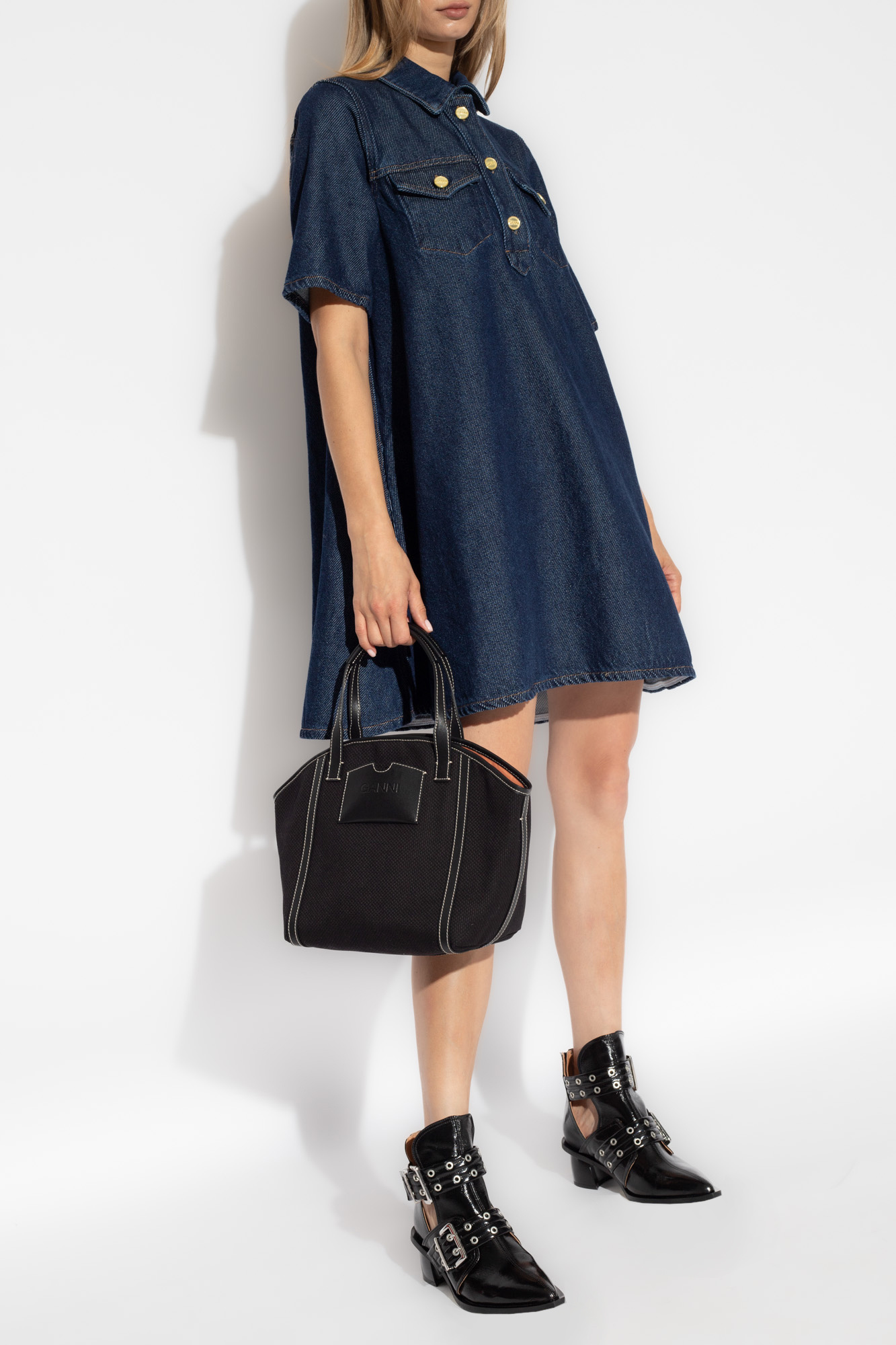 Ganni clearance denim dress